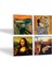 Dalí Belleğin Azmi, Çığlık, Gustav Klimt Aile Kucaklama, Da Vinci Mona Lisa Taş Bardak Altlığı – 4’lü Set, 10x10 cm Dekoratif Masaüstü Koruyucu Doğaltaş Altlık |SC561| 2