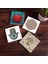 Yaşam Çiçeği, Hayat Ağacı, Nar, Fatma Ana Eli (Hamsa) Taş Bardak Altlığı Masaüstü Koruyucu Altlık 4 Parça Set 10x10cm Stone Coasters SC152 1