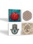 Yaşam Çiçeği, Hayat Ağacı, Nar, Fatma Ana Eli (Hamsa) Taş Bardak Altlığı Masaüstü Koruyucu Altlık 4 Parça Set 10x10cm Stone Coasters SC152 2