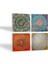 Stone Mandala, Yaşam Çiçeği, Sri Yantra Taş Bardak Altlığı – 4’lü Set, 10x10 cm Dekoratif Masaüstü Koruyucu Doğaltaş Altlık |SC157| 2