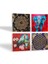 Stone Fil, Kuş, Sri Yantra, Yaşam Çiçeği Taş Bardak Altlığı – 4’lü Set, 10x10 cm Dekoratif Masaüstü Koruyucu Doğaltaş Altlık |SC159| 2