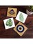 Stone Nazar, Yaprak Taş Bardak Altlığı – 4’lü Set, 10x10 cm Dekoratif Masaüstü Koruyucu Doğaltaş Altlık |SC358| 1