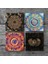 Mandala, Horus'un Gözü, Sri Yantra Taş Bardak Altlığı Masaüstü Koruyucu Altlık 4 Parça Set 10x10cm Stone Coasters SC162 3