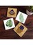 Stone Fatma Ana Eli (Hamsa), Nazar, Yaprak Taş Bardak Altlığı – 4’lü Set, 10x10 cm Dekoratif Masaüstü Koruyucu Doğaltaş Altlık |SC360| 1