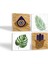 Stone Fatma Ana Eli (Hamsa), Nazar, Yaprak Taş Bardak Altlığı – 4’lü Set, 10x10 cm Dekoratif Masaüstü Koruyucu Doğaltaş Altlık |SC360| 2
