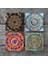 Mandala, Sri Yantra, Yaşam Çiçeği Taş Bardak Altlığı – 4’lü Set, 10x10 cm Dekoratif Masaüstü Koruyucu Doğaltaş Altlık |SC164| 3