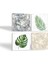 Stone Yaprak, Desen Taş Bardak Altlığı – 4’lü Set, 10x10 cm Dekoratif Masaüstü Koruyucu Doğaltaş Altlık |SC361| 2