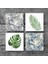Yaprak, Desen Taş Bardak Altlığı Masaüstü Koruyucu Altlık 4 Parça Set 10x10cm Stone Coasters SC362 3