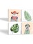 Stone Yaprak, Köpek, Kedi Taş Bardak Altlığı – 4’lü Set, 10x10 cm Dekoratif Masaüstü Koruyucu Doğaltaş Altlık |SC366| 2