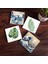 Stone Fuji Dağı Japon Sanatı, Büyük Dalga, Yaprak Taş Bardak Altlığı – 4’lü Set, 10x10 cm Dekoratif Masaüstü Koruyucu Doğaltaş Altlık |SC367| 1