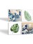 Stone Fuji Dağı Japon Sanatı, Büyük Dalga, Yaprak Taş Bardak Altlığı – 4’lü Set, 10x10 cm Dekoratif Masaüstü Koruyucu Doğaltaş Altlık |SC367| 2