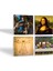 Da Vinci Son Akşam Yemeği, Kayalıklar Bakiresi, Mona Lisa, Vitruvius Adamı Taş Bardak Altlığı – 4’lü Set, 10x10 cm Dekoratif Masaüstü Koruyucu Doğaltaş Altlık |SC171| 2
