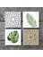 Etnik Desen, Yaprak Taş Bardak Altlığı – 4’lü Set, 10x10 cm Dekoratif Masaüstü Koruyucu Doğaltaş Altlık |SC368| 3