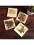 Stone Vintage Çiçek Taş Bardak Altlığı – 4’lü Set, 10x10 cm Dekoratif Masaüstü Koruyucu Doğaltaş Altlık |SC172| 1