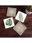 Stone Etnik Desen, Yaprak Taş Bardak Altlığı – 4’lü Set, 10x10 cm Dekoratif Masaüstü Koruyucu Doğaltaş Altlık |SC369| 1
