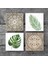 Stone Etnik Desen, Yaprak Taş Bardak Altlığı – 4’lü Set, 10x10 cm Dekoratif Masaüstü Koruyucu Doğaltaş Altlık |SC369| 3