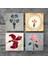 Ebru Sanatı, Pembe Ortanca Çiçeği, Lale Taş Bardak Altlığı Masaüstü Koruyucu Altlık 4 Parça Set 10x10cm Stone Coasters SC576 3