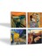 Dalí Belleğin Azmi, Van Gogh Kafe Terasta Gece, Çığlık, Klimt Aile Kucaklama Taş Bardak Altlığı – 4’lü Set, 10x10 cm Dekoratif Masaüstü Koruyucu Doğaltaş Altlık |SC584| 2