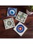 Stone Nazar, Çini Sanatı Taş Bardak Altlığı – 4’lü Set, 10x10 cm Dekoratif Masaüstü Koruyucu Doğaltaş Altlık |SC373| 1