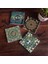Hayat Ağacı, Mandala, Nazar, Sri Yantra Taş Bardak Altlığı Masaüstü Koruyucu Altlık 4 Parça Set 10x10cm Stone Coasters SC177 1
