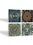 Hayat Ağacı, Mandala, Nazar, Sri Yantra Taş Bardak Altlığı Masaüstü Koruyucu Altlık 4 Parça Set 10x10cm Stone Coasters SC177 2