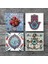Stone Fatma Ana Eli (Hamsa), Çini Sanatı, Nar Taş Bardak Altlığı – 4’lü Set, 10x10 cm Dekoratif Masaüstü Koruyucu Doğaltaş Altlık |SC178| 3