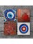 Nazar, Desen, Nar Taş Bardak Altlığı Masaüstü Koruyucu Altlık 4 Parça Set 10x10cm Stone Coasters SC375 3