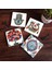 Şahmeran, Çini Sanatı, Nar Ağacı, Fatma Ana Eli (Hamsa) Taş Bardak Altlığı – 4’lü Set, 10x10 cm Dekoratif Masaüstü Koruyucu Doğaltaş Altlık |SC186| 1