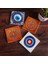 Nazar, Sri Yantra, Mandala Taş Bardak Altlığı – 4’lü Set, 10x10 cm Dekoratif Masaüstü Koruyucu Doğaltaş Altlık |SC382| 1