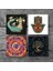 Stone Mandala, Fatma Ana Eli (Hamsa), Hayat Ağacı, Şahmeran Taş Bardak Altlığı – 4’lü Set, 10x10 cm Dekoratif Masaüstü Koruyucu Doğaltaş Altlık |SC187| 3