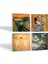Stone Çığlık, Klimt Aile Kucaklama, Ruhların Geçişi, Da Vinci Vitruvius Adamı Taş Bardak Altlığı – 4’lü Set, 10x10 cm Dekoratif Masaüstü Koruyucu Doğaltaş Altlık |SC587| 2