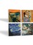 Çığlık, Van Gogh Yıldızlı Gece, Klimt Aile Kucaklama, Ruhların Geçişi Taş Bardak Altlığı – 4’lü Set, 10x10 cm Dekoratif Masaüstü Koruyucu Doğaltaş Altlık |SC591| 2