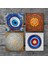 Nazar, Sri Yantra Taş Bardak Altlığı Masaüstü Koruyucu Altlık 4 Parça Set 10x10cm Stone Coasters SC384 3