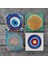 Nazar, Yaşam Çiçeği, Lotus Çiçeği Taş Bardak Altlığı Masaüstü Koruyucu Altlık 4 Parça Set 10x10cm Stone Coasters SC391 3