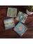 Hayat Ağacı, Michelangelo Adem'in Yaratılışı, Yaşam Çiçeği Taş Bardak Altlığı Masaüstü Koruyucu Altlık 4 Parça Set 10x10cm Stone Coasters SC200 1