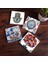 Stone Çini Sanatı, Yelkenli Gemi, Nar Ağacı, Fatma Ana Eli (Hamsa) Taş Bardak Altlığı – 4’lü Set, 10x10 cm Dekoratif Masaüstü Koruyucu Doğaltaş Altlık |SC201| 1