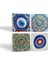 Nazar, Mandala Taş Bardak Altlığı Masaüstü Koruyucu Altlık 4 Parça Set 10x10cm Stone Coasters SC399 2