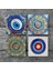 Nazar, Mandala Taş Bardak Altlığı Masaüstü Koruyucu Altlık 4 Parça Set 10x10cm Stone Coasters SC399 3
