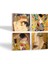 Gustav Klimt Yelpazeli Kadın, Altın Gözyaşları, Anne Çocuk, Öpücük Taş Bardak Altlığı Masaüstü Koruyucu Altlık 4 Parça Set 10x10cm Stone Coasters SC204 2