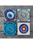 Stone Nazar, Mandala Taş Bardak Altlığı – 4’lü Set, 10x10 cm Dekoratif Masaüstü Koruyucu Doğaltaş Altlık |SC400| 3