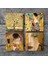 Gustav Klimt Yelpazeli Kadın, Altın Gözyaşları, Öpücük, Hayat Ağacı Taş Bardak Altlığı Masaüstü Koruyucu Altlık 4 Parça Set 10x10cm Stone Coasters SC205 3