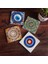 Stone Nazar, Mandala Taş Bardak Altlığı – 4’lü Set, 10x10 cm Dekoratif Masaüstü Koruyucu Doğaltaş Altlık |SC401| 1