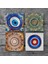 Stone Nazar, Mandala Taş Bardak Altlığı – 4’lü Set, 10x10 cm Dekoratif Masaüstü Koruyucu Doğaltaş Altlık |SC401| 3