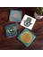 Nazar, Yaşam Çiçeği, Lotus Çiçeği, Fatma Ana Eli (Hamsa) Taş Bardak Altlığı Masaüstü Koruyucu Altlık 4 Parça Set 10x10cm Stone Coasters SC211 1