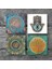 Mandala, Yaşam Çiçeği, Lotus Çiçeği, Fatma Ana Eli (Hamsa) Taş Bardak Altlığı – 4’lü Set, 10x10 cm Dekoratif Masaüstü Koruyucu Doğaltaş Altlık |SC212| 3