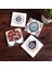 Nazar, Çini Sanatı, Nar Ağacı Taş Bardak Altlığı – 4’lü Set, 10x10 cm Dekoratif Masaüstü Koruyucu Doğaltaş Altlık |SC408| 1