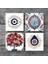 Nazar, Çini Sanatı, Nar Ağacı Taş Bardak Altlığı – 4’lü Set, 10x10 cm Dekoratif Masaüstü Koruyucu Doğaltaş Altlık |SC408| 3