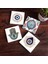 Nazar, Çini Sanatı, Fatma Ana Eli (Hamsa) Taş Bardak Altlığı Masaüstü Koruyucu Altlık 4 Parça Set 10x10cm Stone Coasters SC410 1