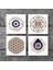 Nazar, Yaşam Çiçeği, Sri Yantra Taş Bardak Altlığı Masaüstü Koruyucu Altlık 4 Parça Set 10x10cm Stone Coasters SC413 3