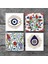 Stone Nazar, Çini Sanatı Lale Taş Bardak Altlığı – 4’lü Set, 10x10 cm Dekoratif Masaüstü Koruyucu Doğaltaş Altlık |SC415| 3